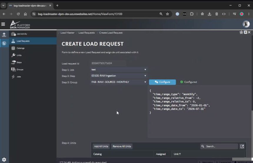 Create Load Request — Heute