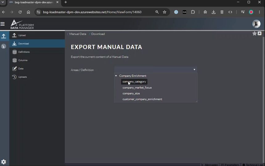 Export Manual Data — Heute