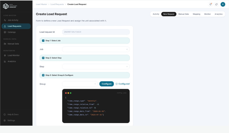 Create Load Request — Neu